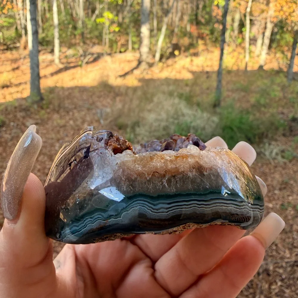 Twin Flame Fantasy Agate & Amethyst Druzy Heart | Uruguay | High Quality 0005 - Picture 13 of 13